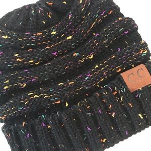 NWOT Black Confetti Beanie